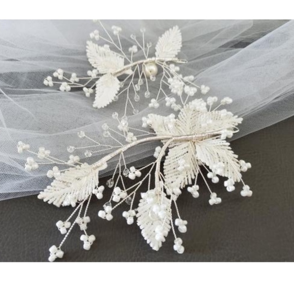 2pcs Set Large bridal hair floral flower headpiece main image 7
